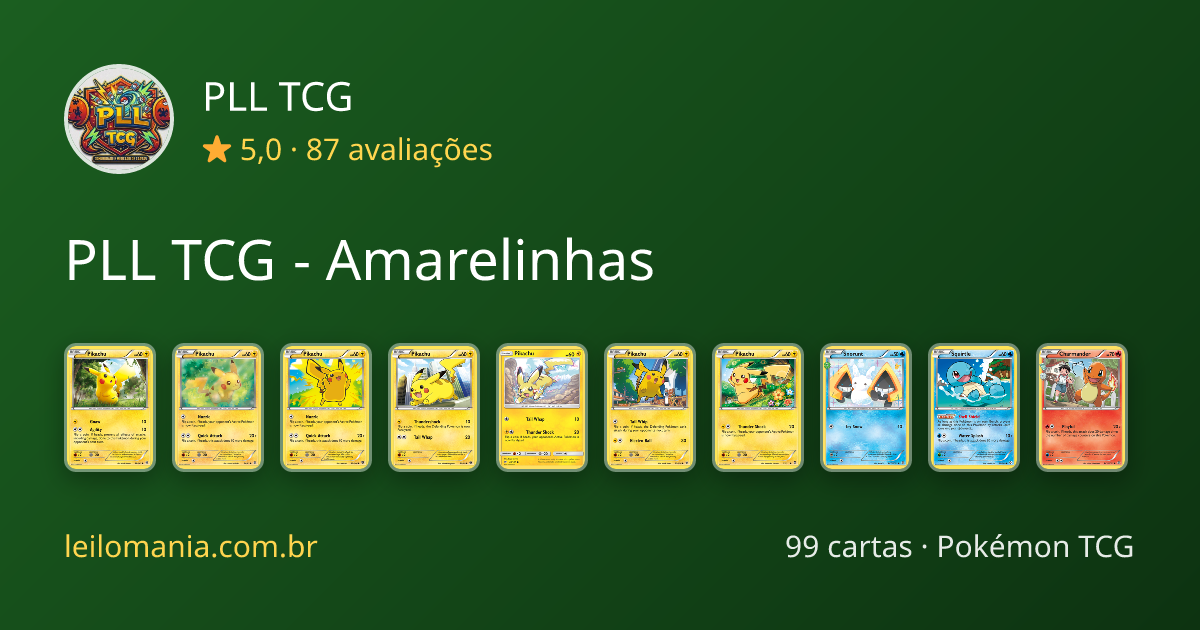 PLL TCG - Amarelinhas — 99 cartas de Pokémon TCG — Leilomania